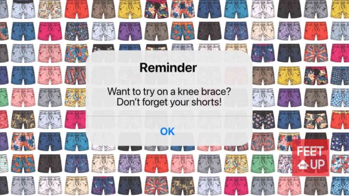 Want to try on a knee brace? Don't forget to bring your shorts!